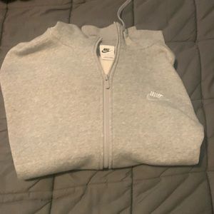 Nike grey zip up sweater Large